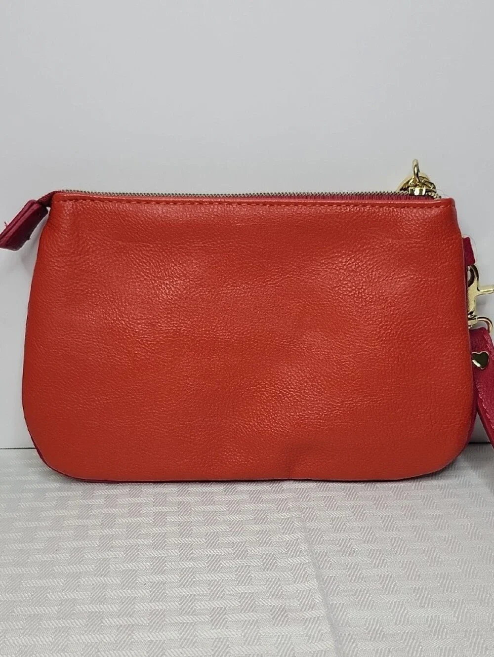 Betsey Johnson Red Orange Bow Wristlet Clutch NWOT